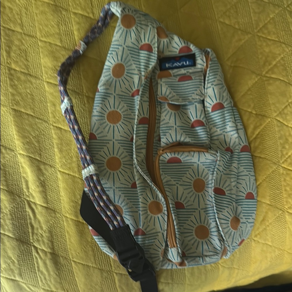Kavu Crossbody Bag with Orange and Blue Pattern